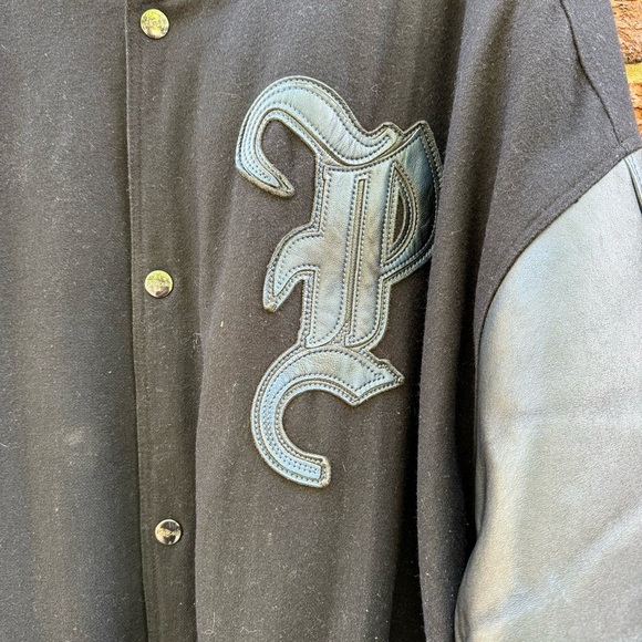 Vintage 90’s Y2K Pelle Pelle Wool And Leather Varsity Jacket Size 4XL - Picture 12 of 16